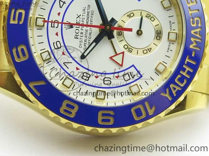 0228 YachtMaster II 116688 YG JF 1:1 Best Edition White Dial Blue Ceramic Bezel On YG Bracelet A Cozy 3577